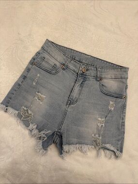 Amazon Light Wash Distressed Denim Jean Shorts - Women